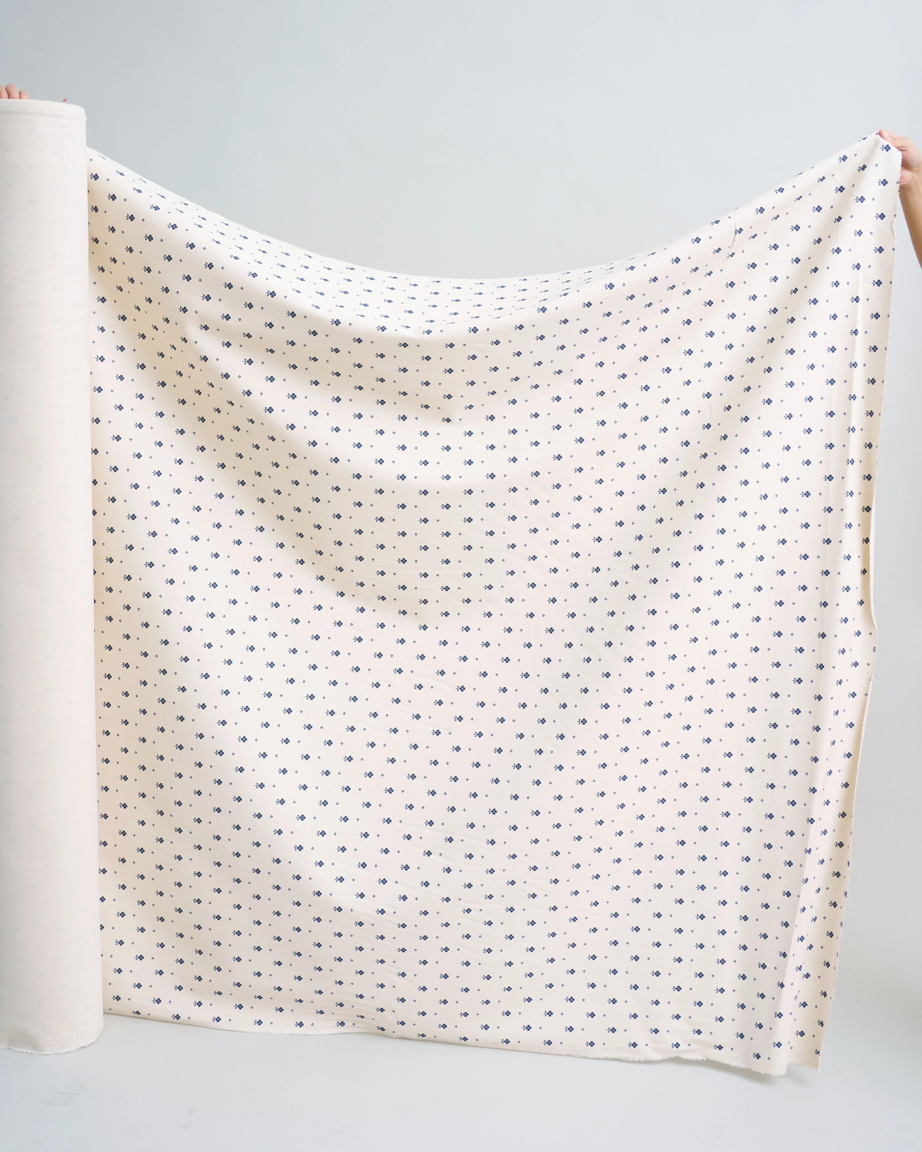 Natural Pixel Flower Printed Cotton Twill - Image 4