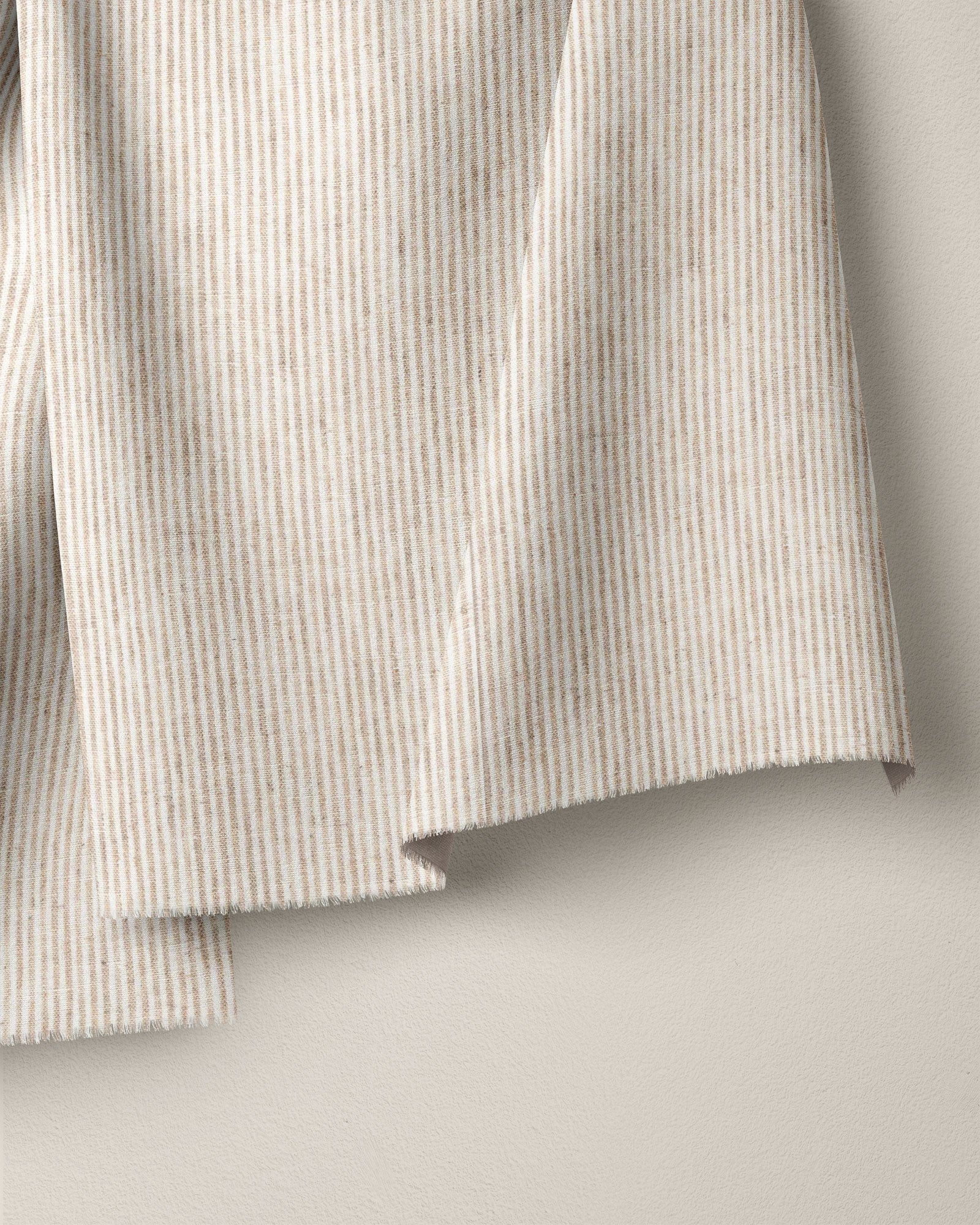 Natural Railroad Stripe Linen - Image 2