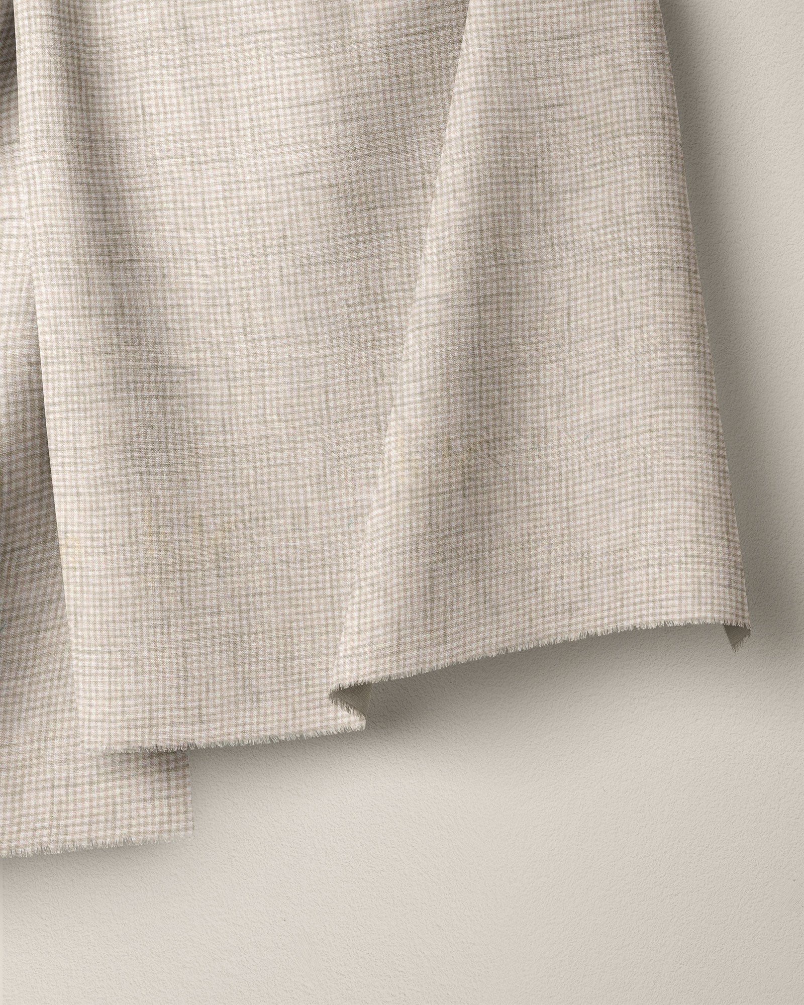 Natural Tiny Gingham Stonewashed Linen - Image 2