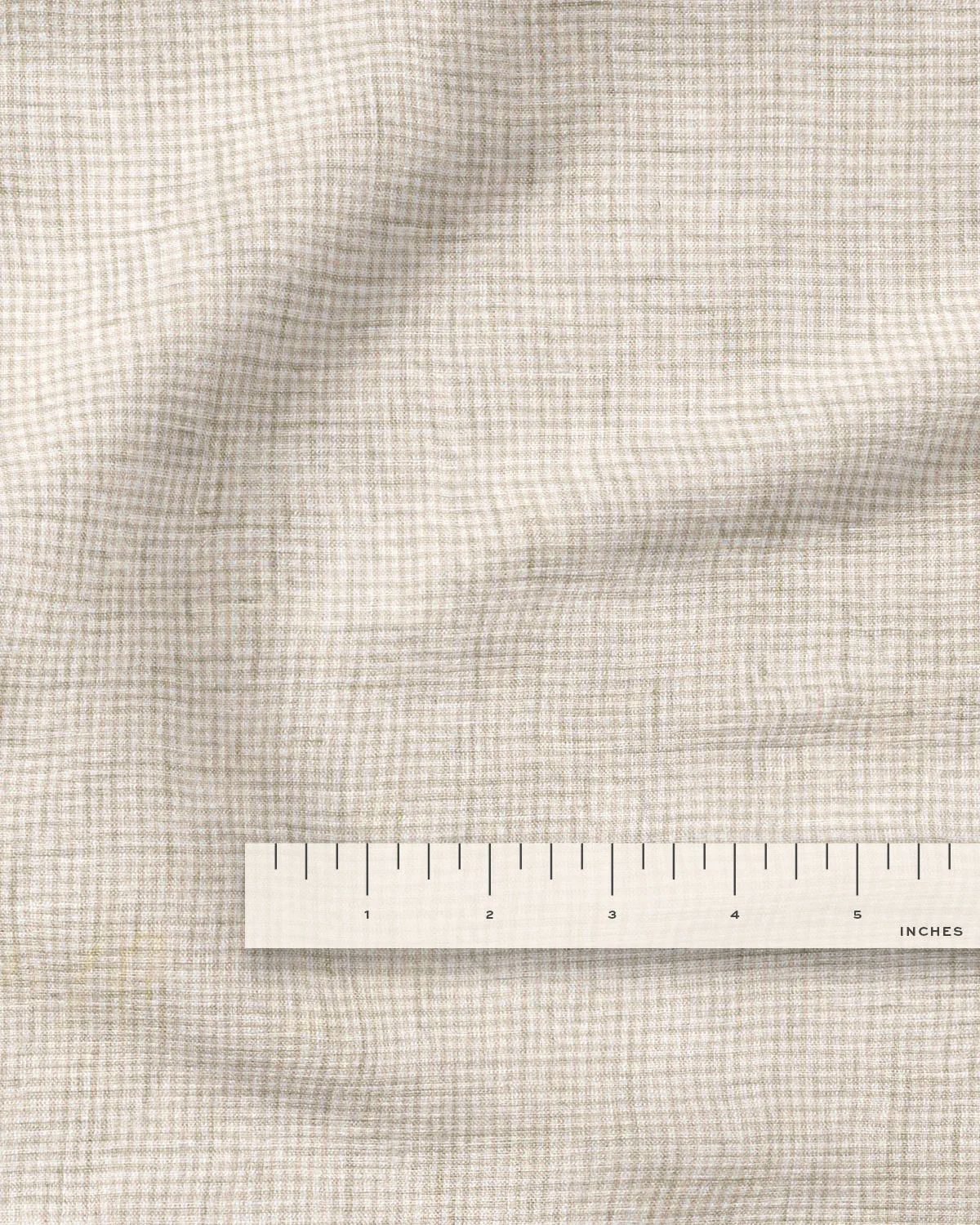 Natural Tiny Gingham Stonewashed Linen - Image 3