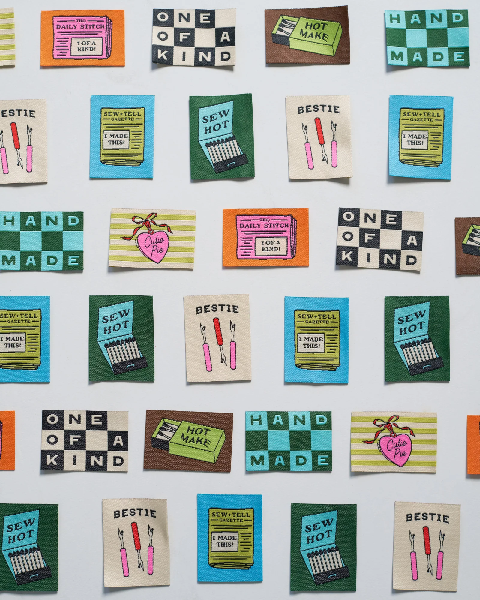 Handmade Checkerboard Large Garment Labels - Image 3