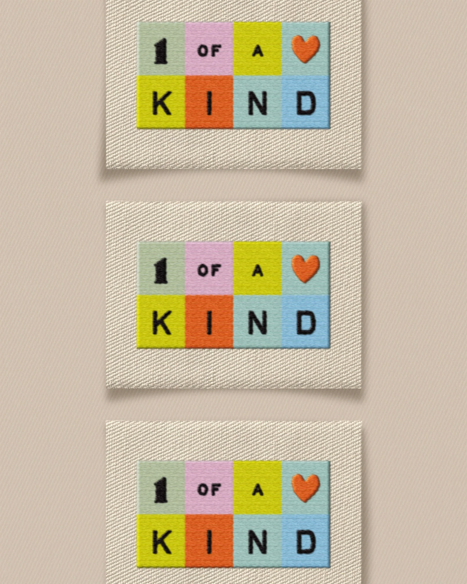 One of a Kind Rainbow Large Garment Labels