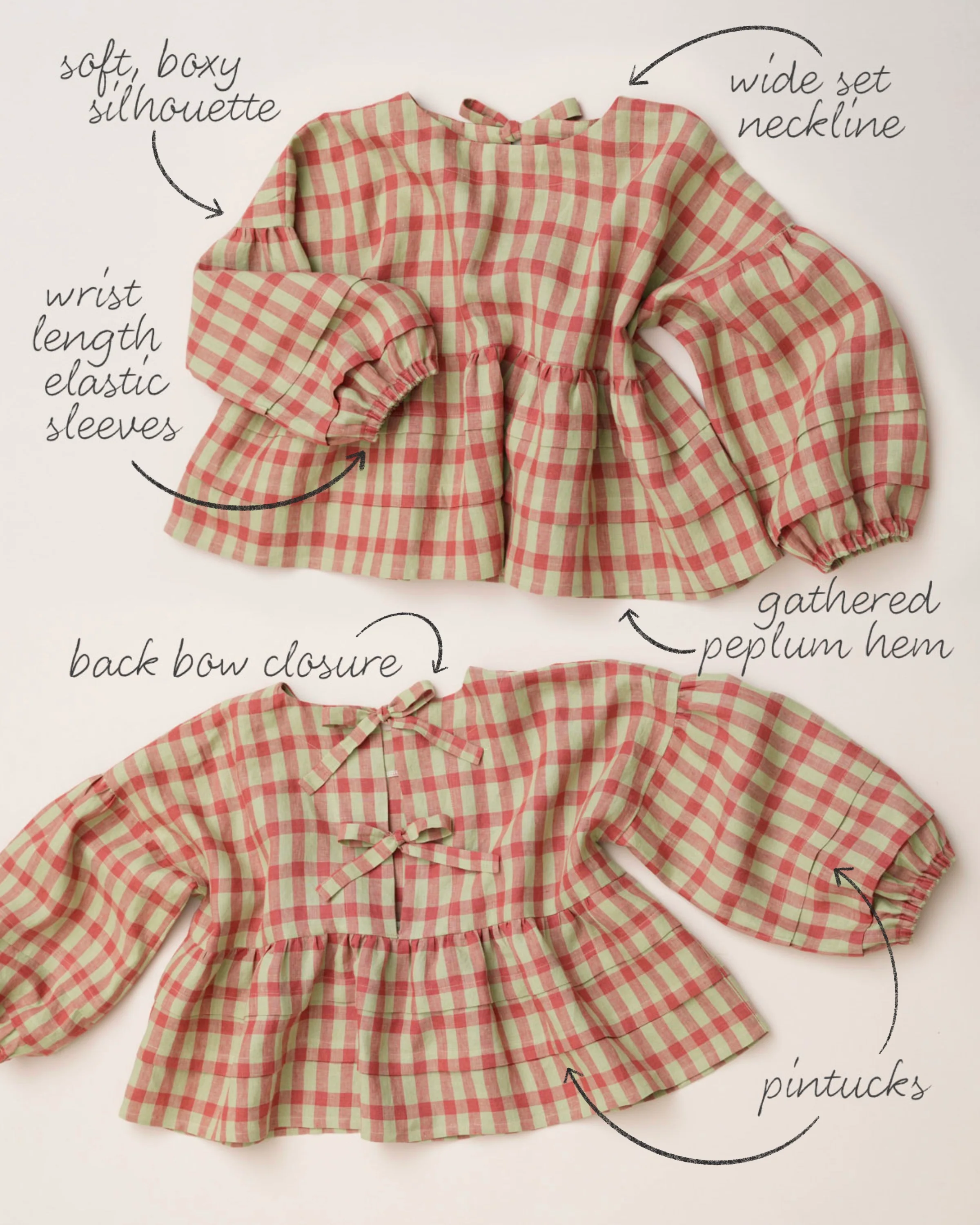 Pintuck Poet Blouse PDF Sewing Pattern | Romantic Gathered Blouse - Image 15