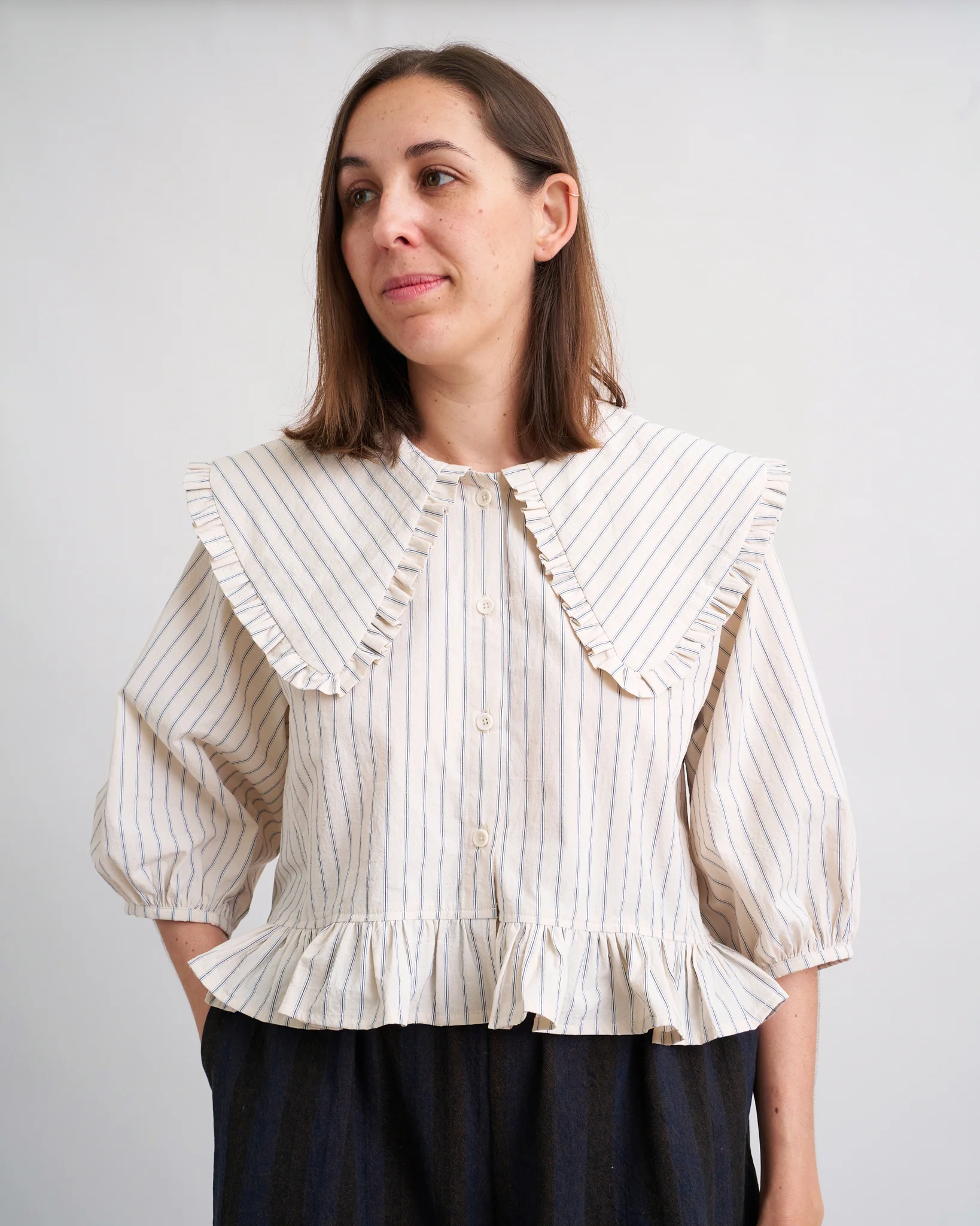 Playdate Blouse PDF Sewing Pattern | Dramatic Ruffle Collar Button Up Shirt - Image 12