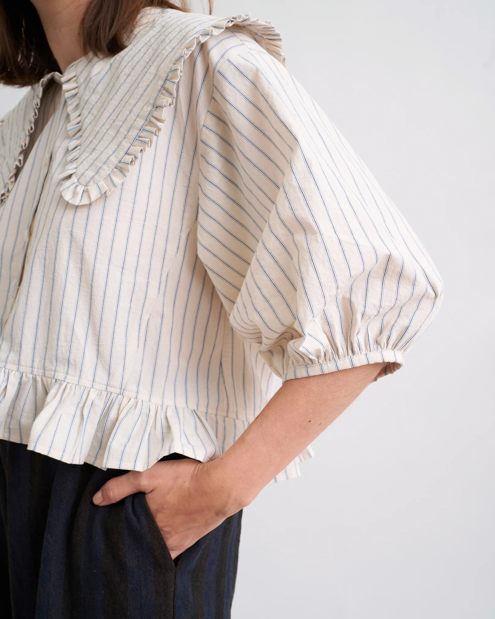 Playdate Blouse PDF Sewing Pattern | Dramatic Ruffle Collar Button Up Shirt - Image 13