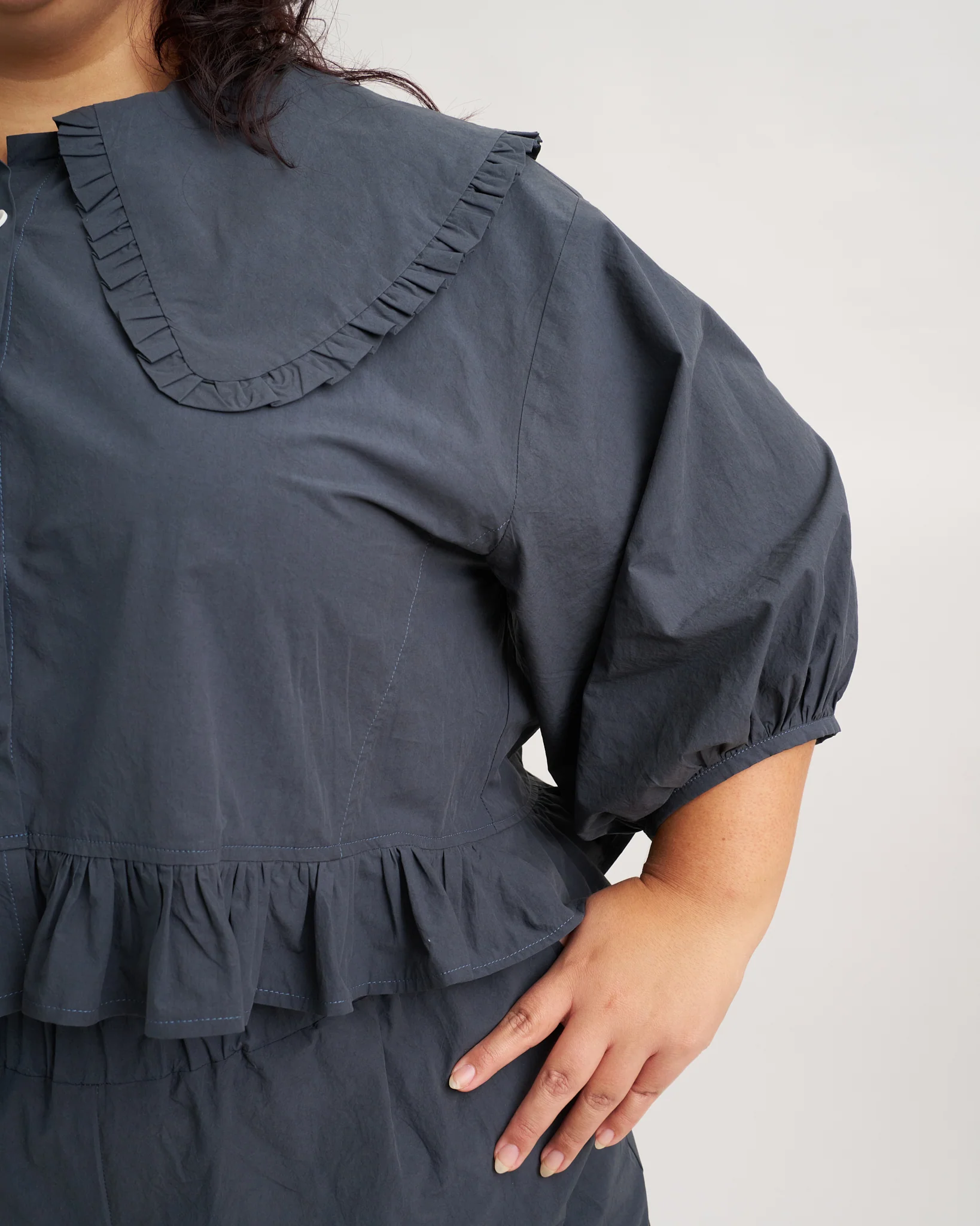 Playdate Blouse PDF Sewing Pattern | Dramatic Ruffle Collar Button Up Shirt - Image 6