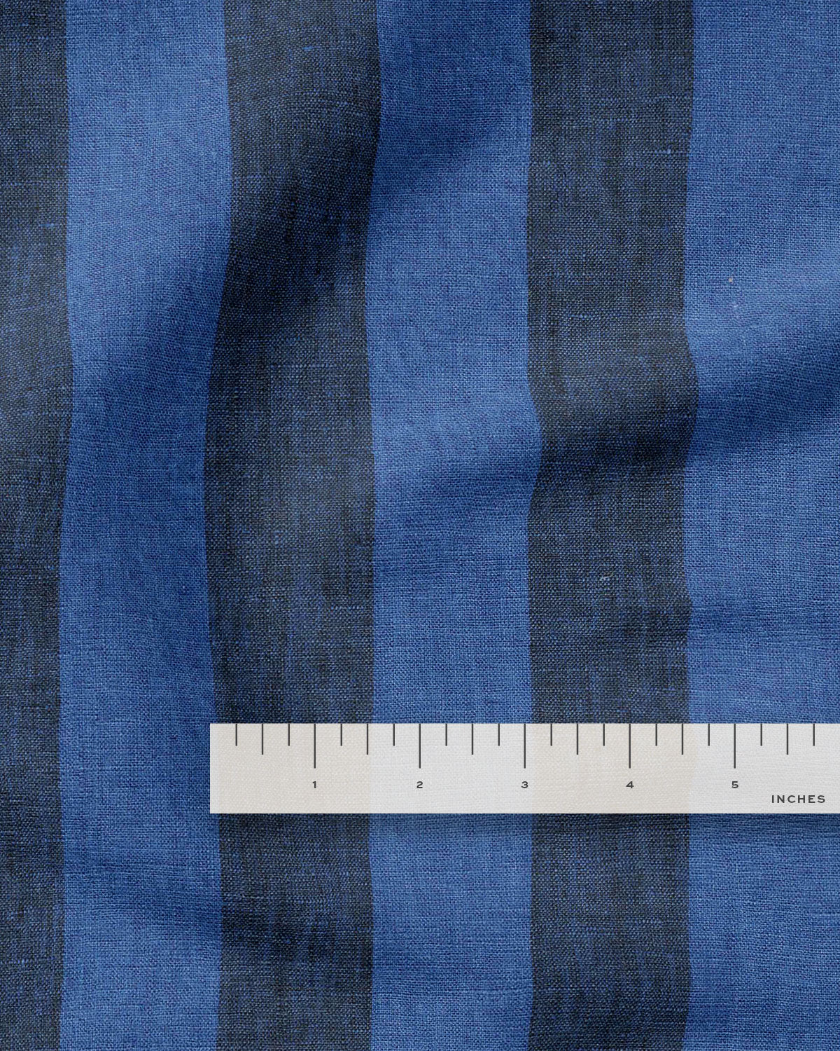 Port Blue Club Stripe Washed Linen - Image 3