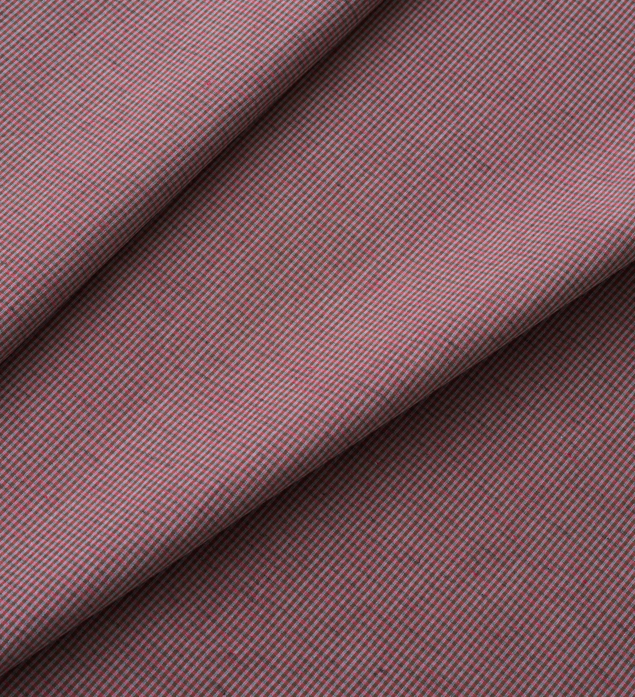 Raspberry Tiny Gingham Linen Cotton - Image 2