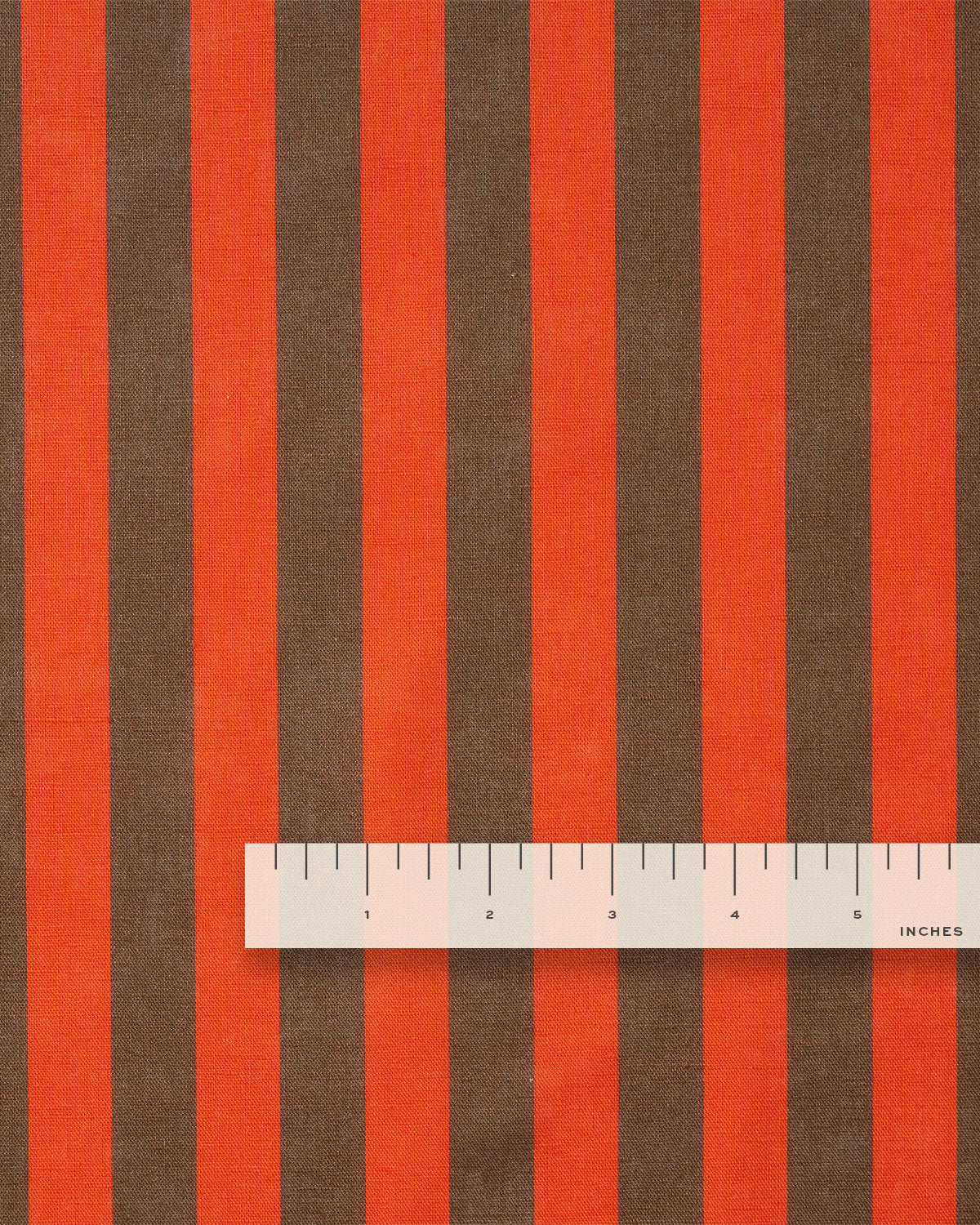 Red and Brown Cotton Linen Stripe - Image 3