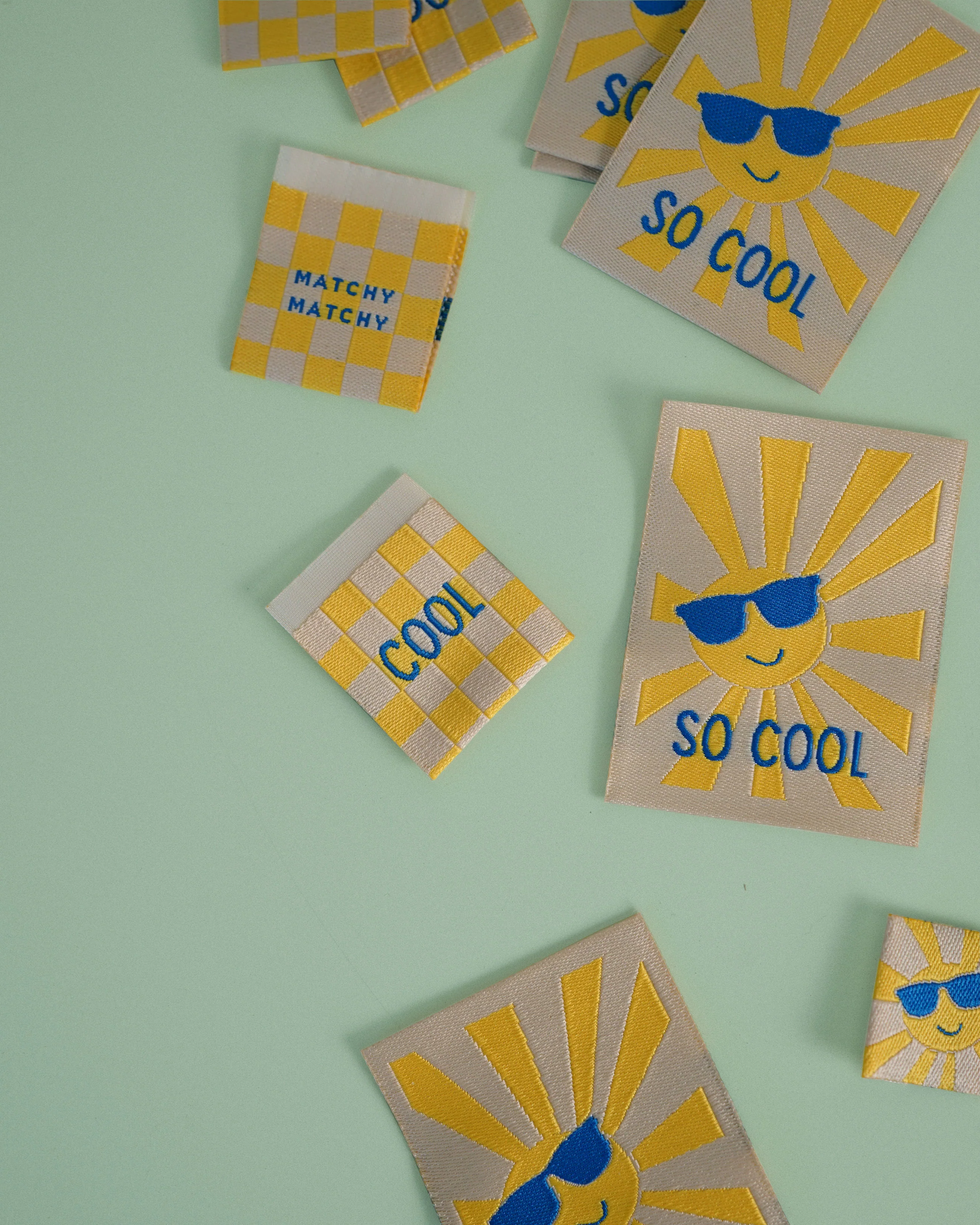Sunny Cool Square and Rectangle Woven Garment Labels - Image 3