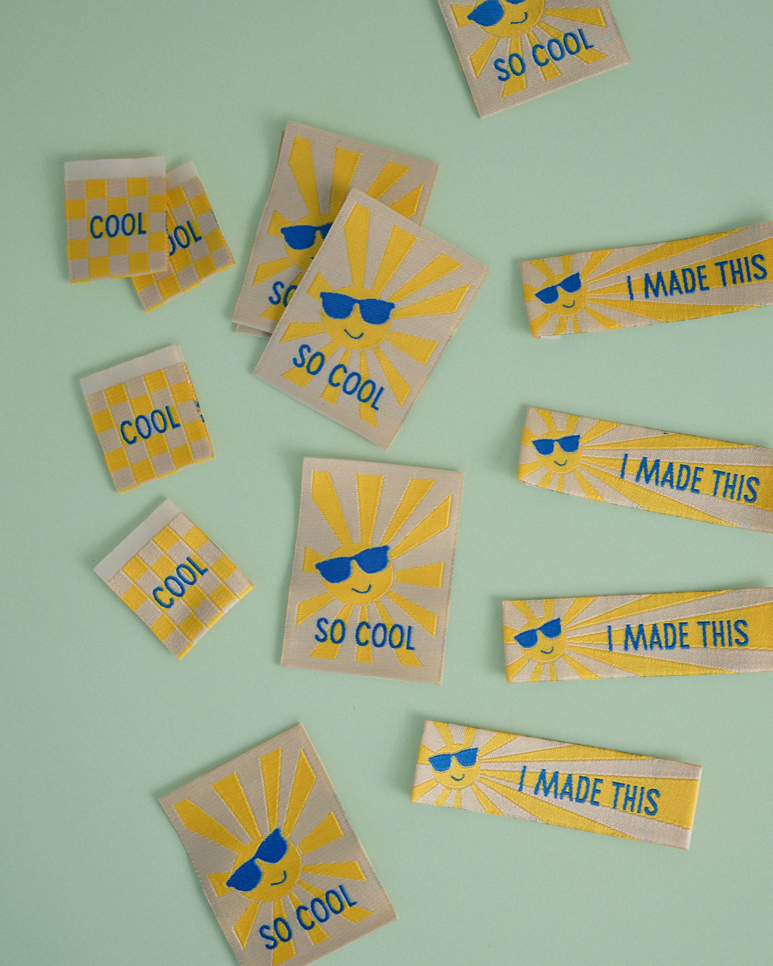 Sunny Cool Square and Rectangle Woven Garment Labels - Image 5