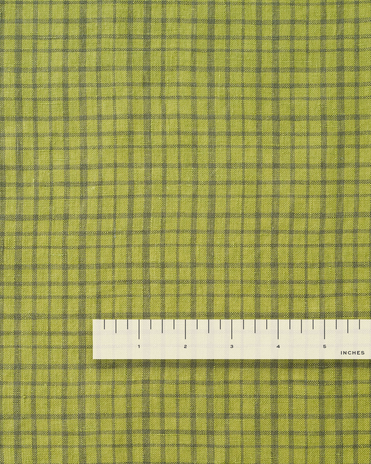 Spanish Olive Basket Check Washed Linen - Image 3