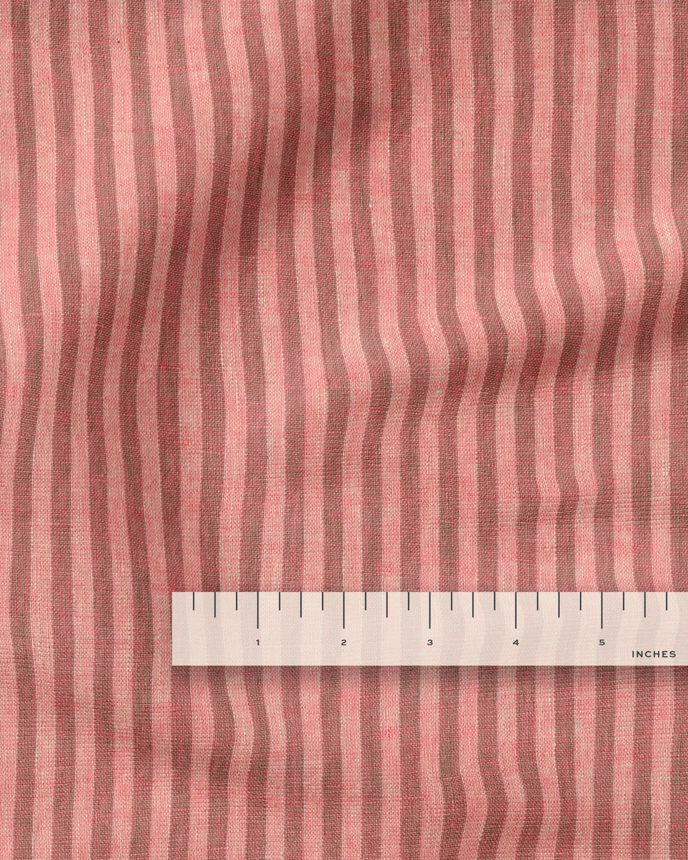 Strawberry Candy Stripe Washed Linen - Image 3