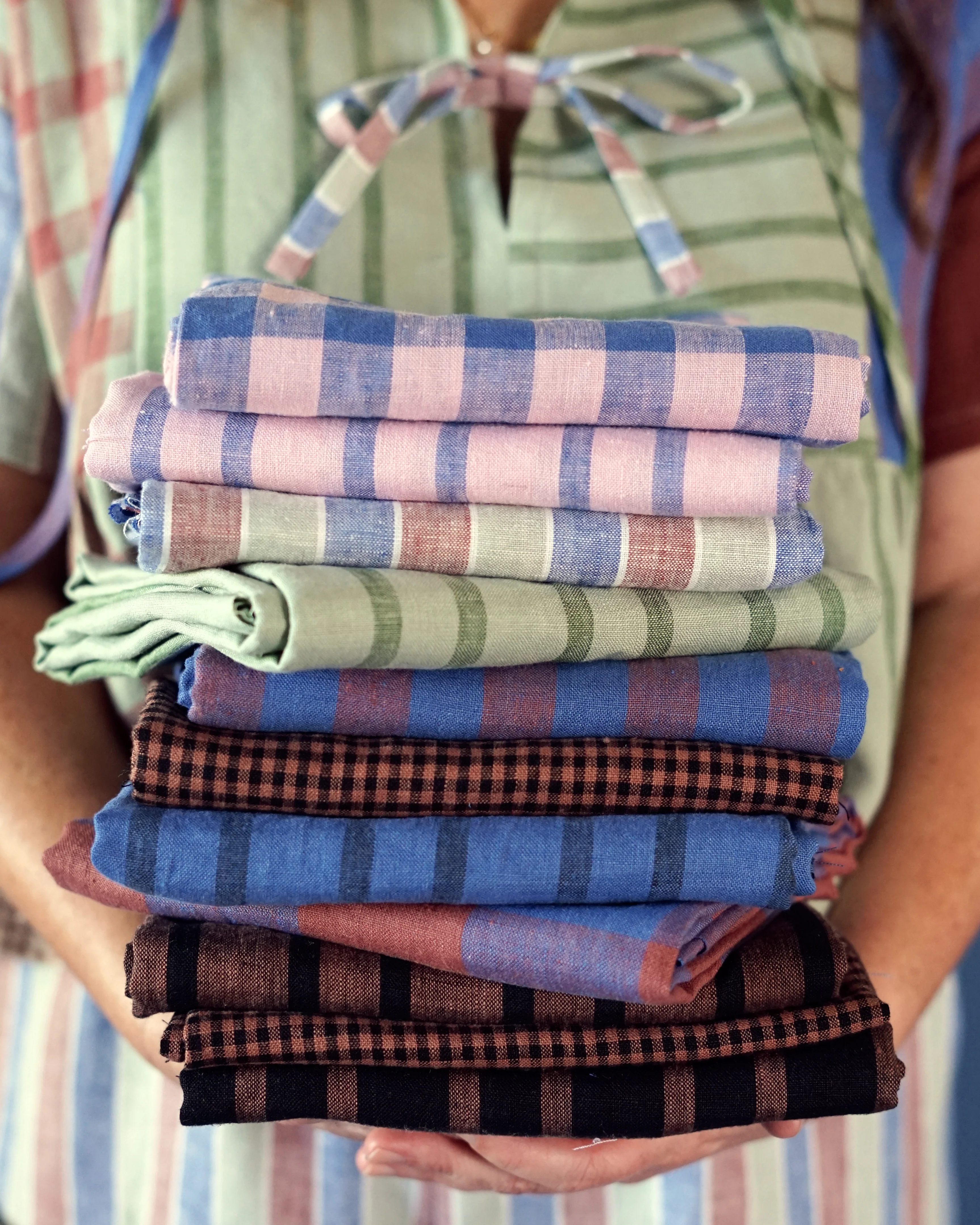 Marbled Nougat Stripe Washed Linen - Image 4
