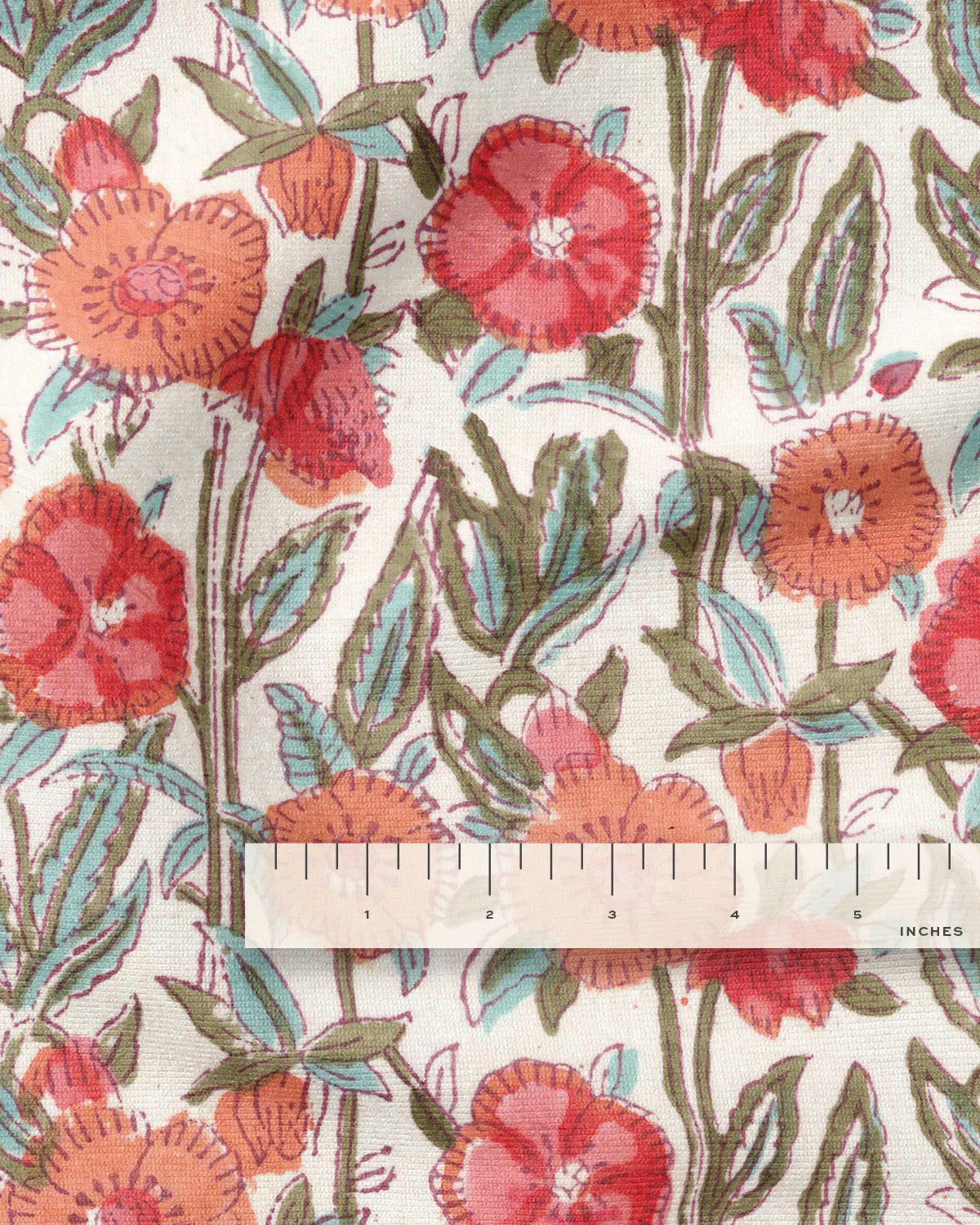 Summer Poppies Block Print Cotton - Image 3