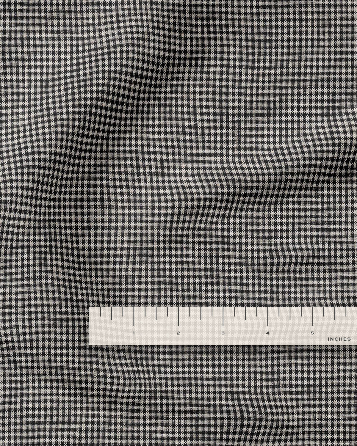 Tiny Black and Natural Gingham Linen - Image 3