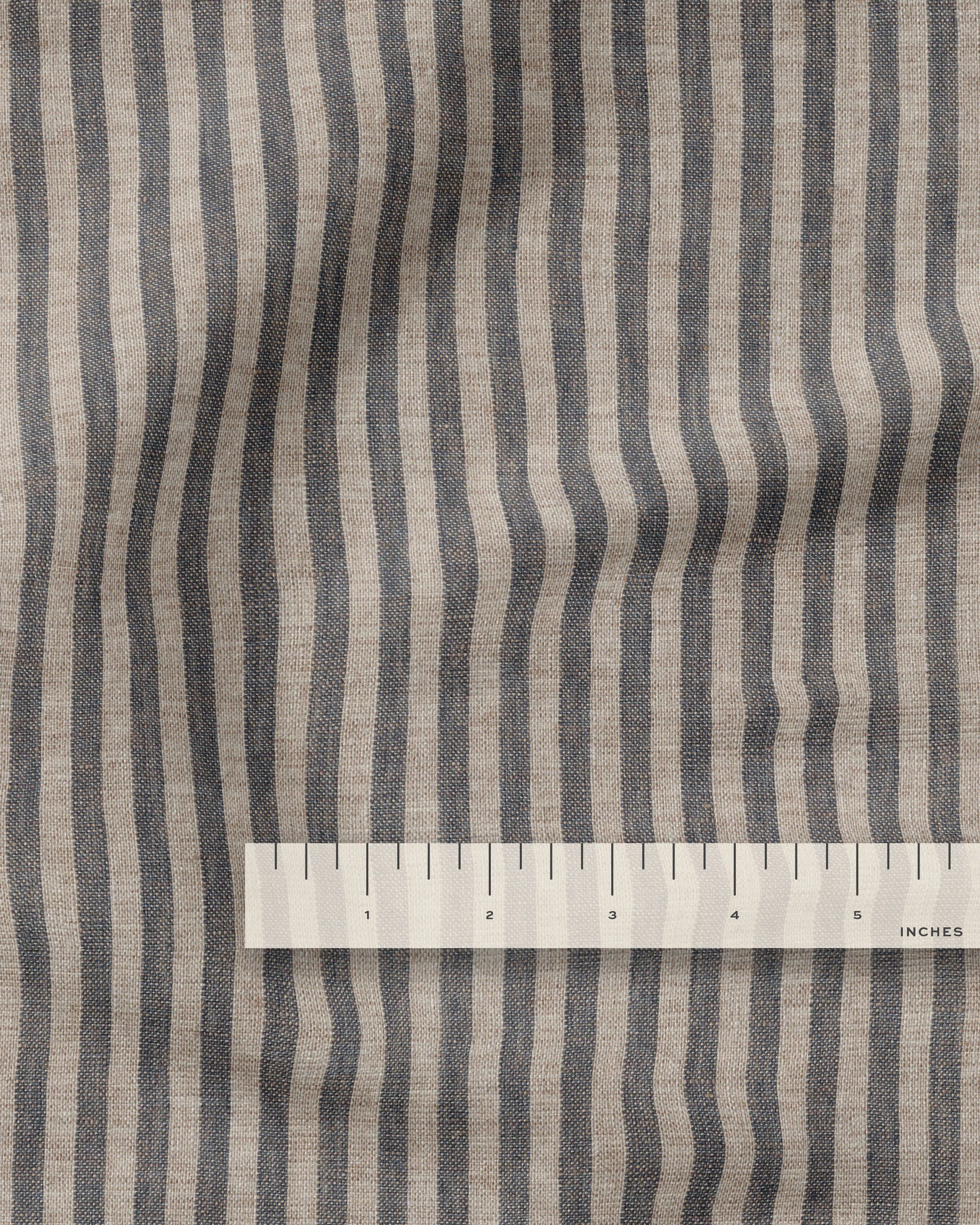 Toffee Candy Stripe Washed Linen - Image 3