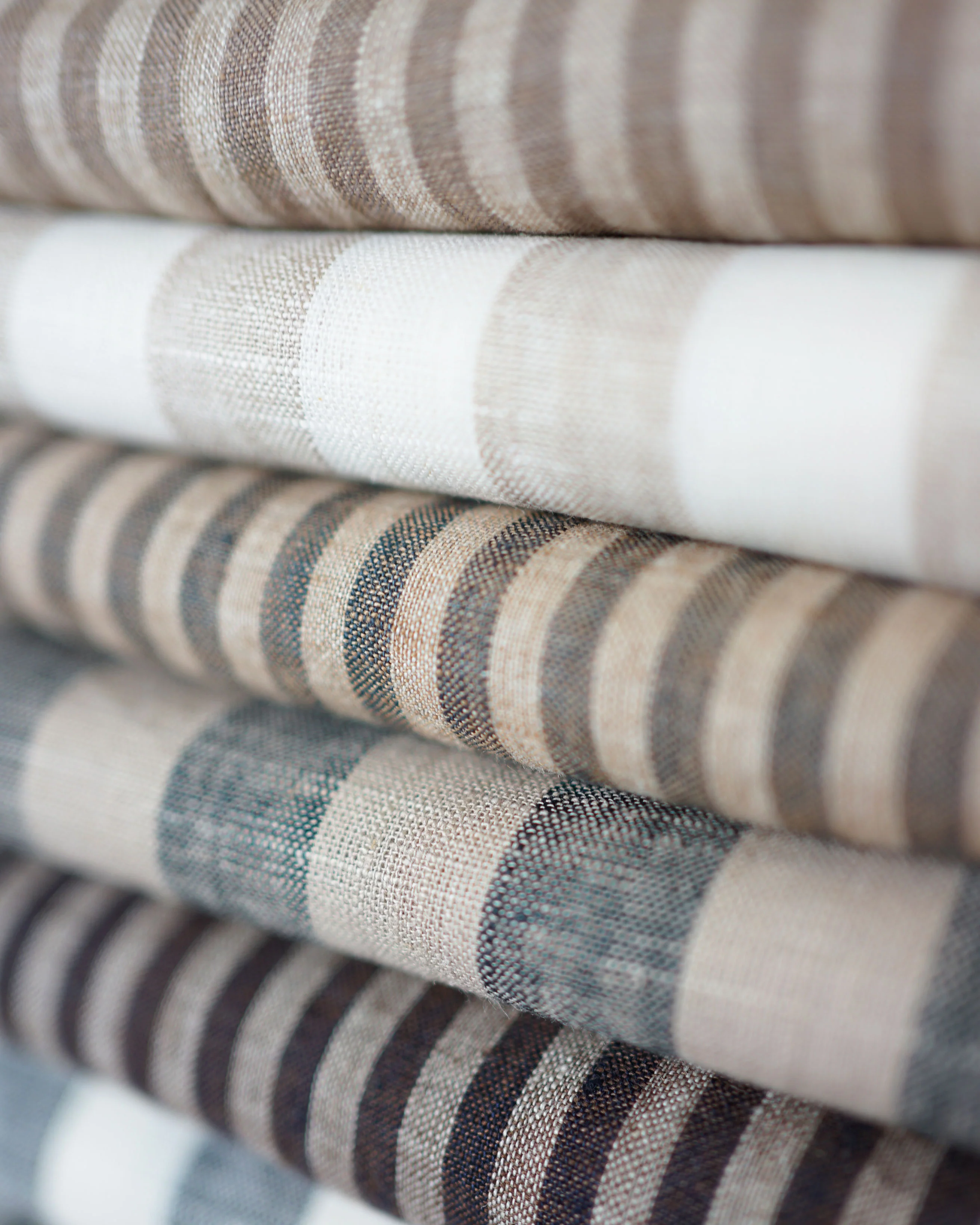 Toffee Candy Stripe Washed Linen - Image 4