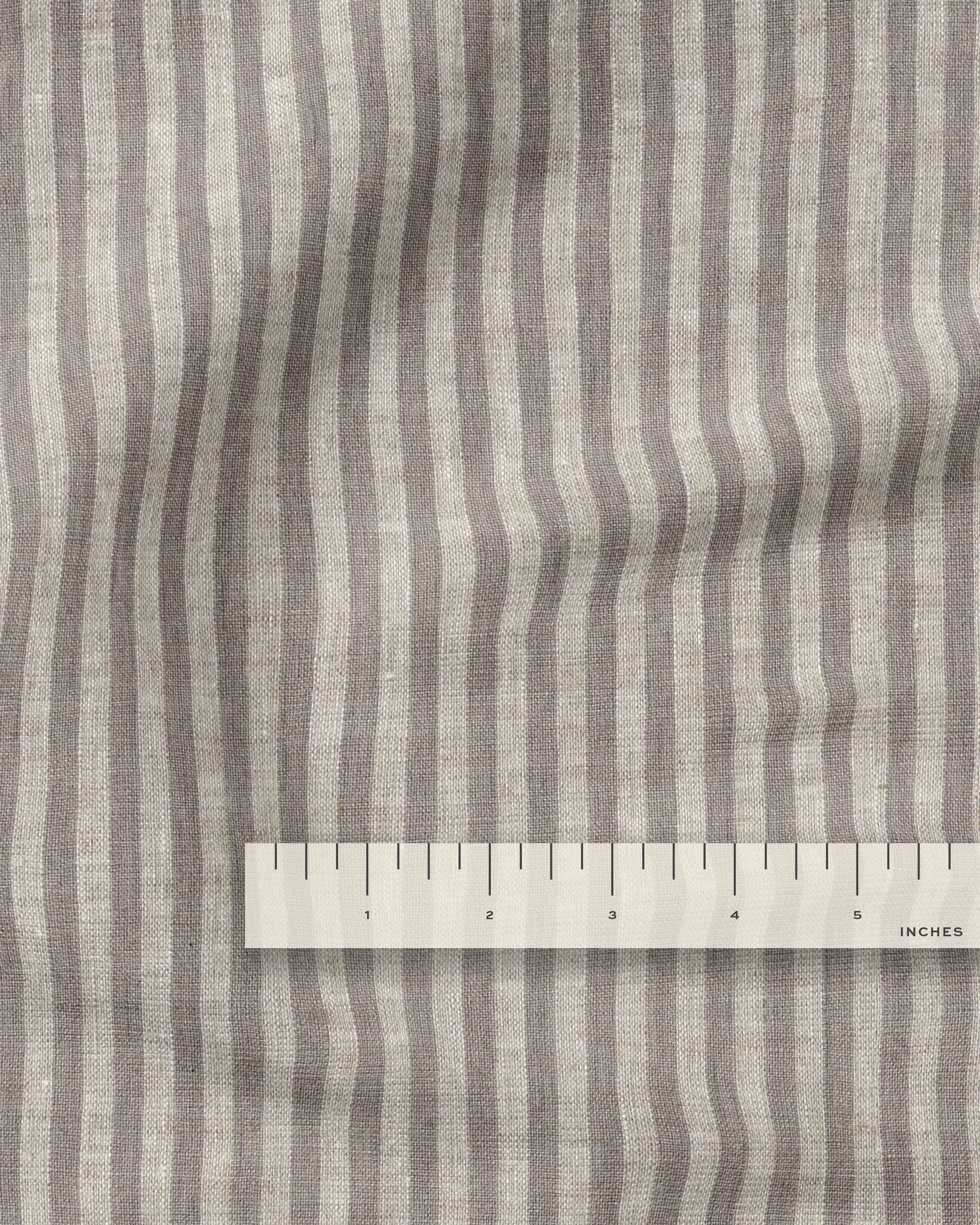 Biscuit Candy Stripe Washed Linen - Image 3