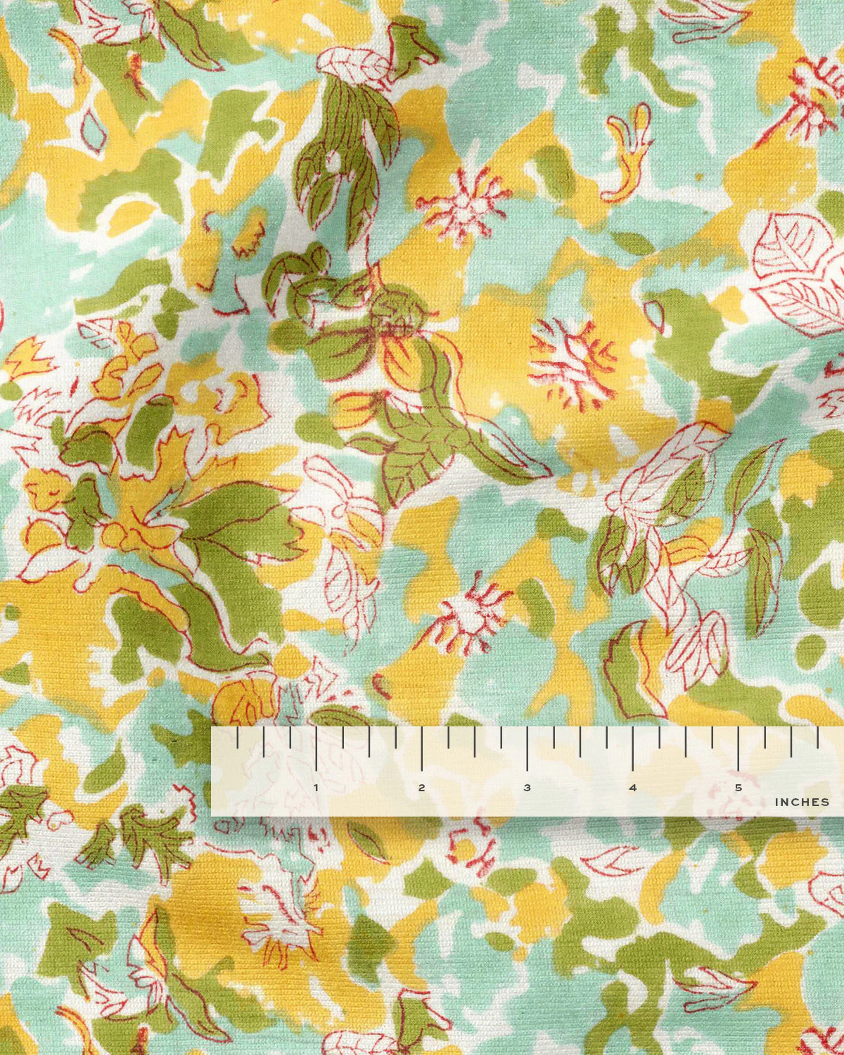 Watercolor Floral Block Print Cotton - Image 3